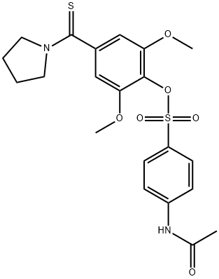 2,6-dimethoxy-4-(pyrrolidin-1-ylcarbothioyl)phenyl 4-(acetylamino)benzenesulfonate Struktur