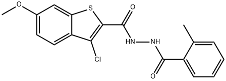 3-chloro-6-methoxy-N'-(2-methylbenzoyl)-1-benzothiophene-2-carbohydrazide Struktur