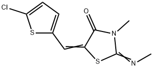 5-[(5-chloro-2-thienyl)methylene]-3-methyl-2-(methylimino)-1,3-thiazolidin-4-one Struktur