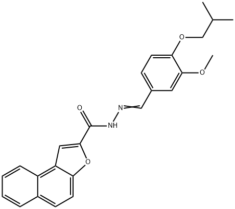 N'-(4-isobutoxy-3-methoxybenzylidene)naphtho[2,1-b]furan-2-carbohydrazide Struktur