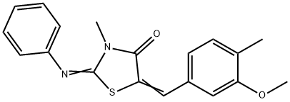 5-(3-methoxy-4-methylbenzylidene)-3-methyl-2-(phenylimino)-1,3-thiazolidin-4-one Struktur