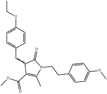 methyl 4-(4-ethoxybenzylidene)-1-[2-(4-methoxyphenyl)ethyl]-2-methyl-5-oxo-4,5-dihydro-1H-pyrrole-3-carboxylate Struktur