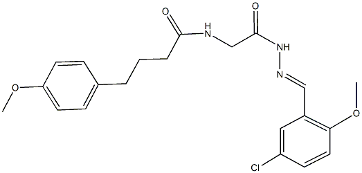 N-{2-[2-(5-chloro-2-methoxybenzylidene)hydrazino]-2-oxoethyl}-4-(4-methoxyphenyl)butanamide Struktur