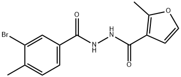 N'-(3-bromo-4-methylbenzoyl)-2-methyl-3-furohydrazide Struktur