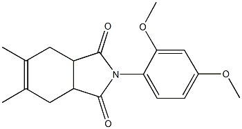 2-(2,4-dimethoxyphenyl)-5,6-dimethyl-3a,4,7,7a-tetrahydro-1H-isoindole-1,3(2H)-dione Struktur