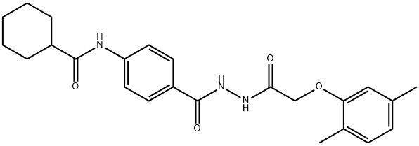 N-[4-({2-[(2,5-dimethylphenoxy)acetyl]hydrazino}carbonyl)phenyl]cyclohexanecarboxamide Struktur