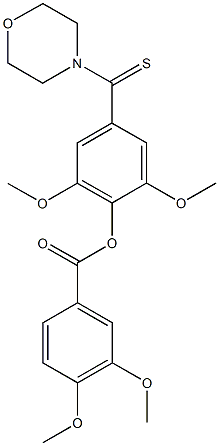 2,6-dimethoxy-4-(4-morpholinylcarbothioyl)phenyl 3,4-dimethoxybenzoate Struktur