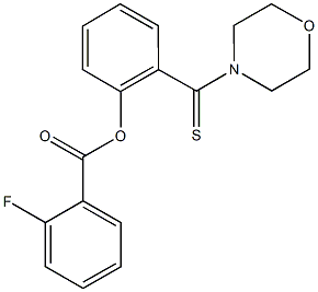 2-(4-morpholinylcarbothioyl)phenyl 2-fluorobenzoate Struktur