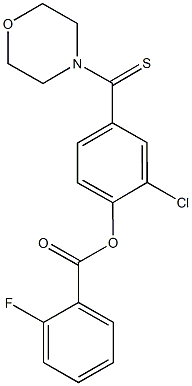 2-chloro-4-(4-morpholinylcarbothioyl)phenyl 2-fluorobenzoate Struktur