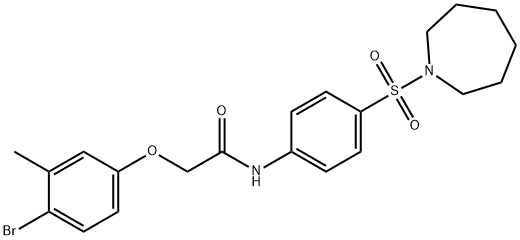 N-[4-(azepan-1-ylsulfonyl)phenyl]-2-(4-bromo-3-methylphenoxy)acetamide Struktur