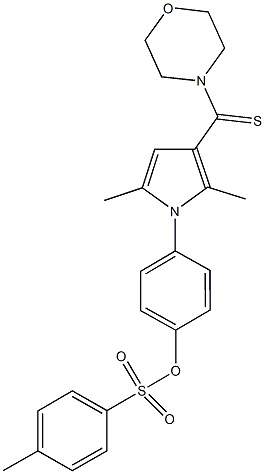 4-[2,5-dimethyl-3-(4-morpholinylcarbothioyl)-1H-pyrrol-1-yl]phenyl 4-methylbenzenesulfonate Struktur