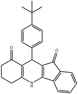 10-(4-tert-butylphenyl)-6,7,8,10-tetrahydro-5H-indeno[1,2-b]quinoline-9,11-dione Struktur