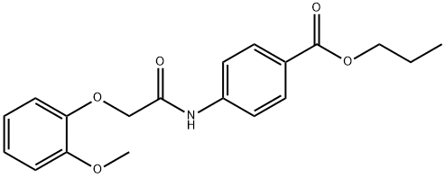 propyl 4-{[(2-methoxyphenoxy)acetyl]amino}benzoate Struktur