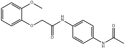 N-[4-(acetylamino)phenyl]-2-(2-methoxyphenoxy)acetamide Struktur