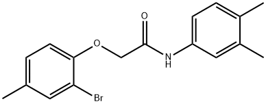 2-(2-bromo-4-methylphenoxy)-N-(3,4-dimethylphenyl)acetamide Struktur