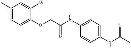 N-[4-(acetylamino)phenyl]-2-(2-bromo-4-methylphenoxy)acetamide Struktur