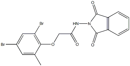 2-(2,4-dibromo-6-methylphenoxy)-N-(1,3-dioxo-1,3-dihydro-2H-isoindol-2-yl)acetamide Struktur