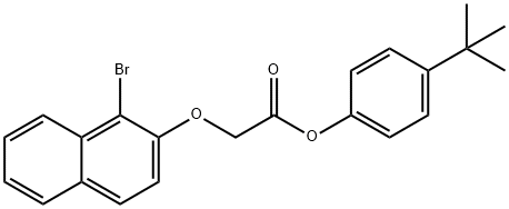 4-tert-butylphenyl [(1-bromo-2-naphthyl)oxy]acetate Struktur