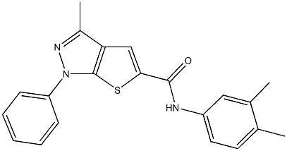 N-(3,4-dimethylphenyl)-3-methyl-1-phenyl-1H-thieno[2,3-c]pyrazole-5-carboxamide Struktur