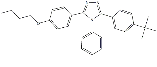 butyl 4-[5-(4-tert-butylphenyl)-4-(4-methylphenyl)-4H-1,2,4-triazol-3-yl]phenyl ether Struktur