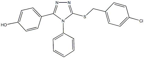 4-{5-[(4-chlorobenzyl)sulfanyl]-4-phenyl-4H-1,2,4-triazol-3-yl}phenol Struktur