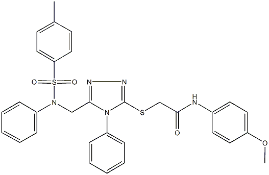 N-(4-methoxyphenyl)-2-{[5-({[(4-methylphenyl)sulfonyl]anilino}methyl)-4-phenyl-4H-1,2,4-triazol-3-yl]sulfanyl}acetamide Struktur