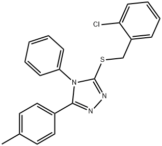 3-[(2-chlorobenzyl)sulfanyl]-5-(4-methylphenyl)-4-phenyl-4H-1,2,4-triazole Struktur