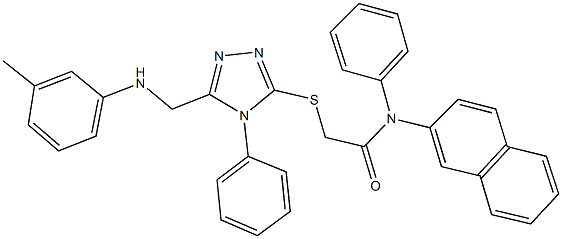 N-(2-naphthyl)-N-phenyl-2-{[4-phenyl-5-(3-toluidinomethyl)-4H-1,2,4-triazol-3-yl]sulfanyl}acetamide Struktur