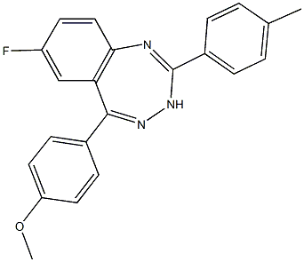 7-fluoro-5-(4-methoxyphenyl)-2-(4-methylphenyl)-3H-1,3,4-benzotriazepine Struktur