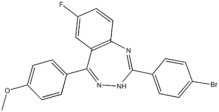 4-[2-(4-bromophenyl)-7-fluoro-3H-1,3,4-benzotriazepin-5-yl]phenyl methyl ether Struktur