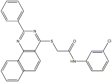 N-(3-chlorophenyl)-2-[(2-phenylbenzo[h]quinazolin-4-yl)sulfanyl]acetamide Struktur