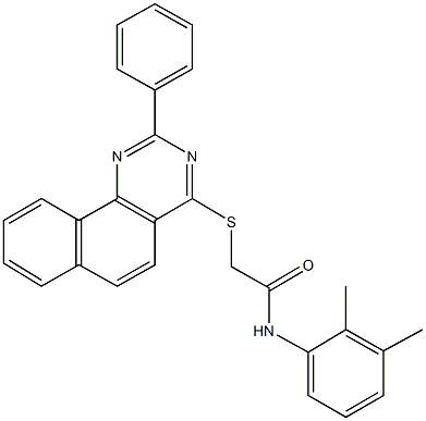 N-(2,3-dimethylphenyl)-2-[(2-phenylbenzo[h]quinazolin-4-yl)sulfanyl]acetamide Struktur