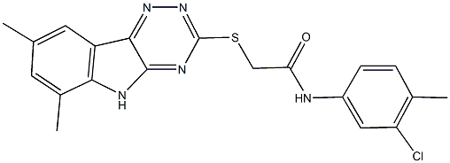 N-(3-chloro-4-methylphenyl)-2-[(6,8-dimethyl-5H-[1,2,4]triazino[5,6-b]indol-3-yl)sulfanyl]acetamide Struktur