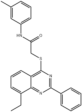 2-[(8-ethyl-2-phenyl-4-quinazolinyl)sulfanyl]-N-(3-methylphenyl)acetamide Struktur