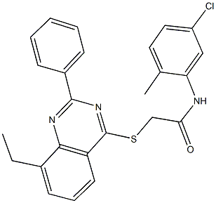 N-(5-chloro-2-methylphenyl)-2-[(8-ethyl-2-phenyl-4-quinazolinyl)sulfanyl]acetamide Struktur