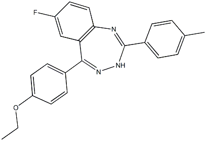 ethyl 4-[7-fluoro-2-(4-methylphenyl)-3H-1,3,4-benzotriazepin-5-yl]phenyl ether Struktur