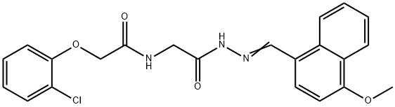 2-(2-chlorophenoxy)-N-(2-{2-[(4-methoxy-1-naphthyl)methylene]hydrazino}-2-oxoethyl)acetamide Struktur