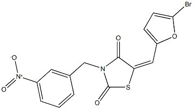 5-[(5-bromo-2-furyl)methylene]-3-{3-nitrobenzyl}-1,3-thiazolidine-2,4-dione Struktur