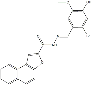 N'-(2-bromo-4-hydroxy-5-methoxybenzylidene)naphtho[2,1-b]furan-2-carbohydrazide Struktur