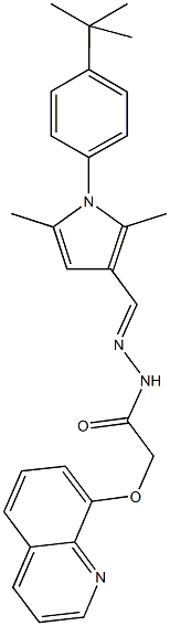 N'-{[1-(4-tert-butylphenyl)-2,5-dimethyl-1H-pyrrol-3-yl]methylene}-2-(8-quinolinyloxy)acetohydrazide Struktur