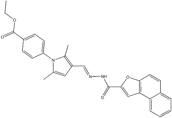 ethyl 4-{2,5-dimethyl-3-[2-(naphtho[2,1-b]furan-2-ylcarbonyl)carbohydrazonoyl]-1H-pyrrol-1-yl}benzoate Struktur