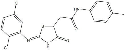 2-{2-[(2,5-dichlorophenyl)imino]-4-oxo-1,3-thiazolidin-5-yl}-N-(4-methylphenyl)acetamide Struktur