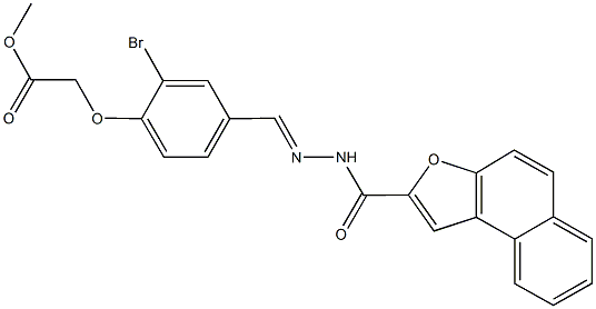 methyl{2-bromo-4-[2-(naphtho[2,1-b]furan-2-ylcarbonyl)carbohydrazonoyl]phenoxy}acetate Struktur