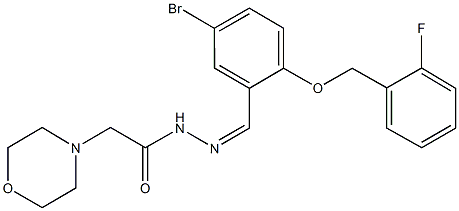 N'-{5-bromo-2-[(2-fluorobenzyl)oxy]benzylidene}-2-(4-morpholinyl)acetohydrazide Struktur