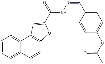 4-[2-(naphtho[2,1-b]furan-2-ylcarbonyl)carbohydrazonoyl]phenyl acetate Struktur