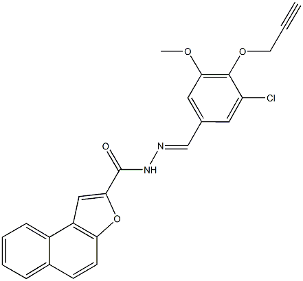 N'-[3-chloro-5-methoxy-4-(2-propynyloxy)benzylidene]naphtho[2,1-b]furan-2-carbohydrazide Struktur