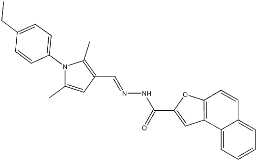 N'-{[1-(4-ethylphenyl)-2,5-dimethyl-1H-pyrrol-3-yl]methylene}naphtho[2,1-b]furan-2-carbohydrazide Struktur