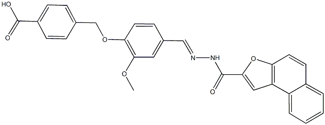 4-({2-methoxy-4-[2-(naphtho[2,1-b]furan-2-ylcarbonyl)carbohydrazonoyl]phenoxy}methyl)benzoic acid Struktur