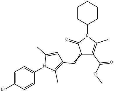 methyl 4-{[1-(4-bromophenyl)-2,5-dimethyl-1H-pyrrol-3-yl]methylene}-1-cyclohexyl-2-methyl-5-oxo-4,5-dihydro-1H-pyrrole-3-carboxylate Struktur