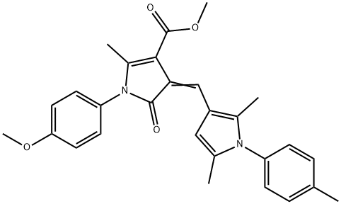 methyl 4-{[2,5-dimethyl-1-(4-methylphenyl)-1H-pyrrol-3-yl]methylene}-1-(4-methoxyphenyl)-2-methyl-5-oxo-4,5-dihydro-1H-pyrrole-3-carboxylate Struktur